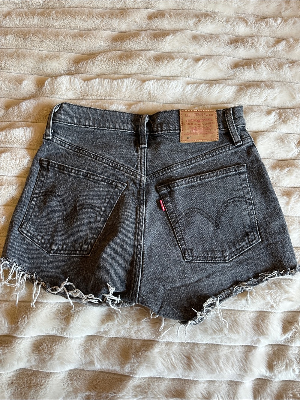 Levi's Women's Washed Black Denim Cutoff Shorts